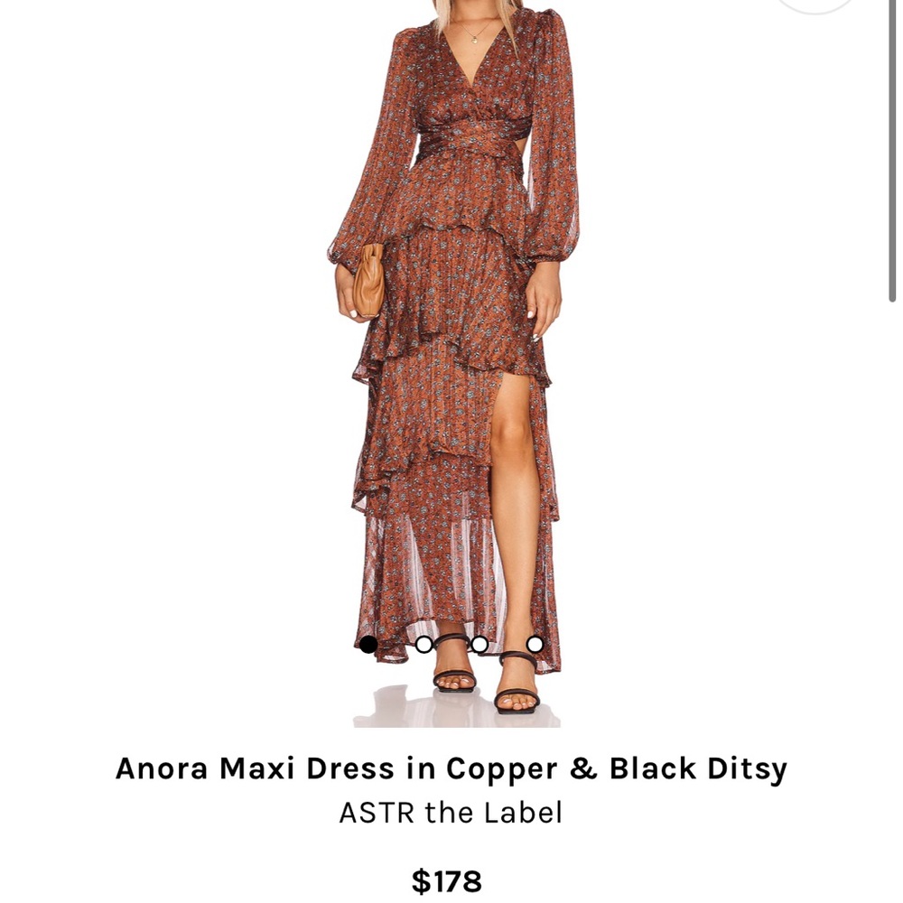 Anora maxi dress in copper & black first floral
